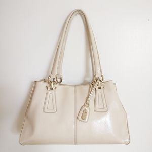 Liz Claiborne Vintage 90s Cream Tote Handbag